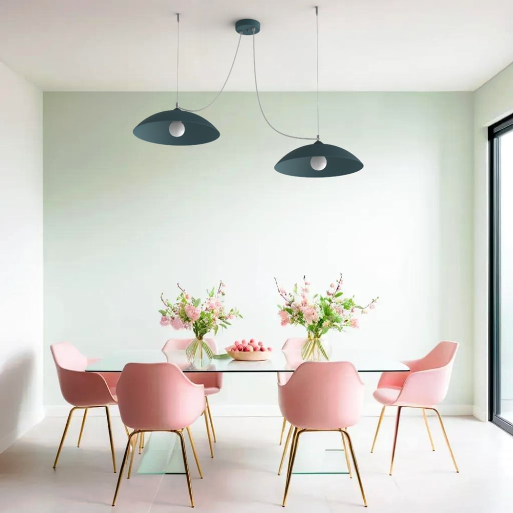 Dream - lampe à suspension en métal bleu e27 — vue 4