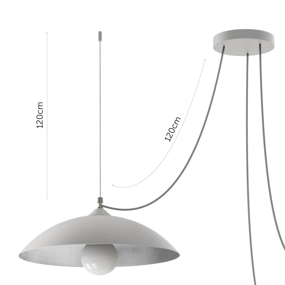 Dream - lampe à suspension en métal argenté bianco e27 — vue 3