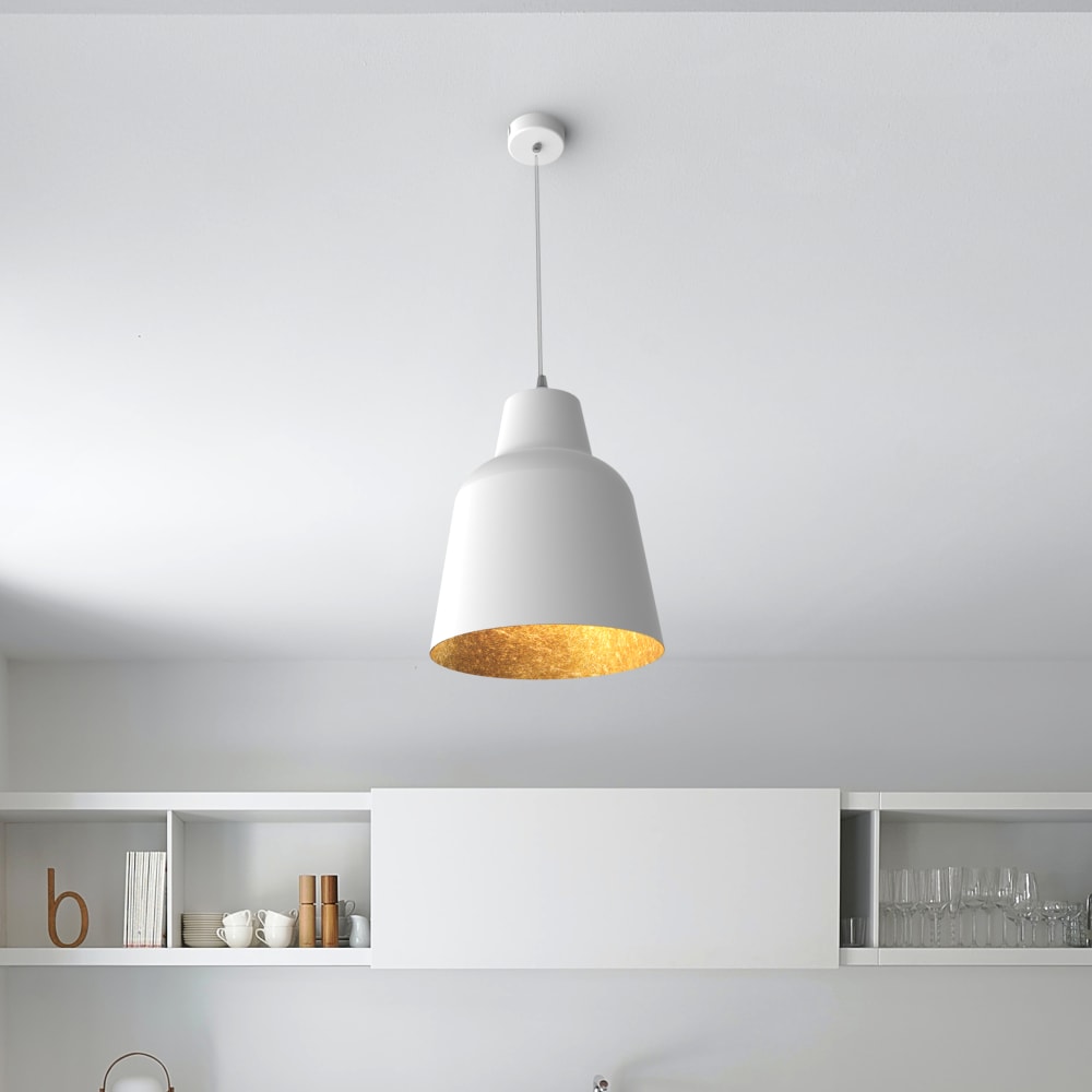 Dong - lampe à suspension en métal cuivre bianco e27 — vue 4