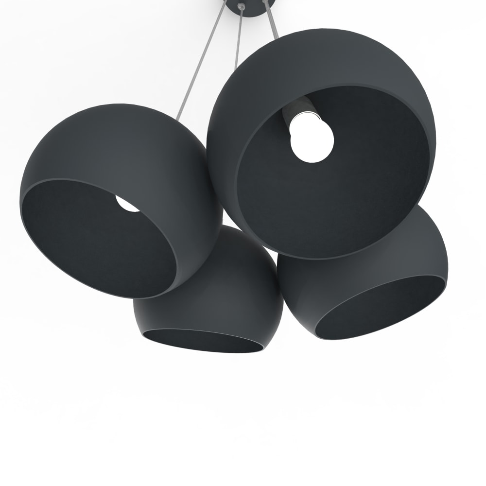 Joe - lampe à suspension en métal anthracite e27 — vue 4