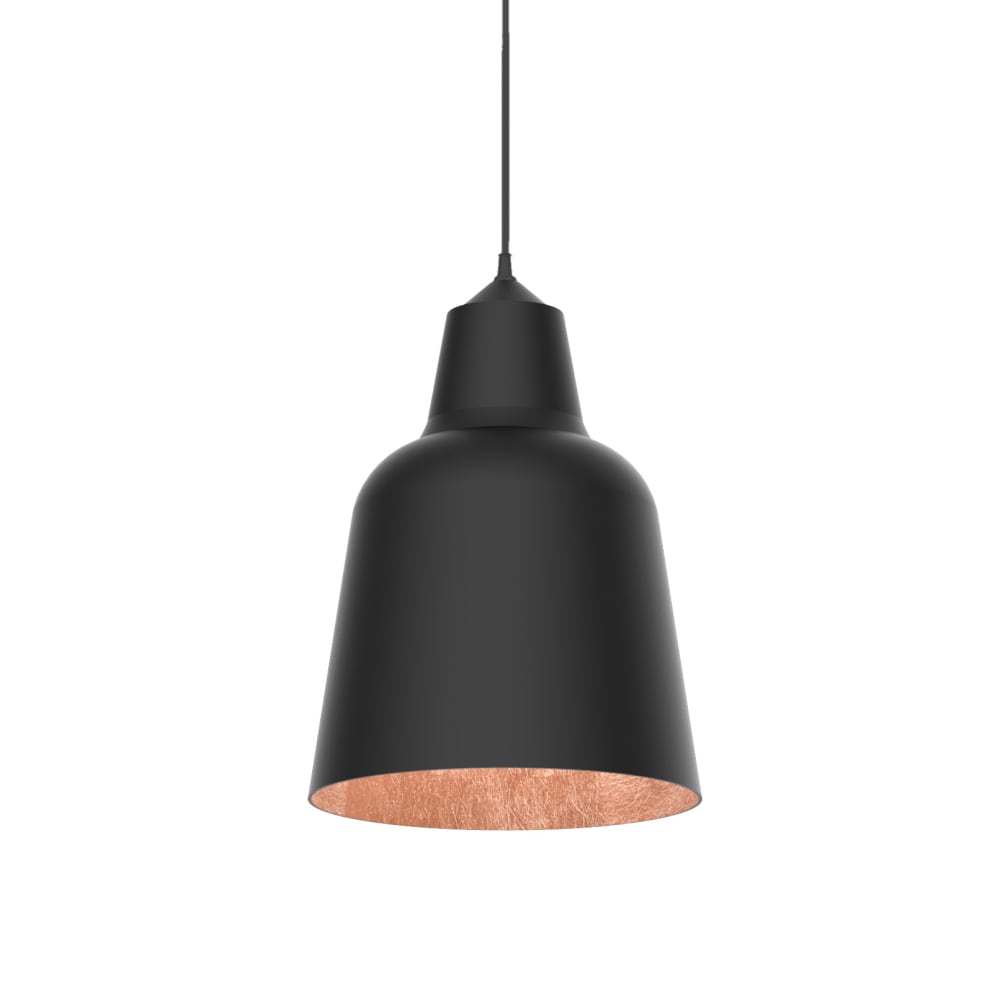 Dong - lampe à suspension en métal cuivre nero e27
