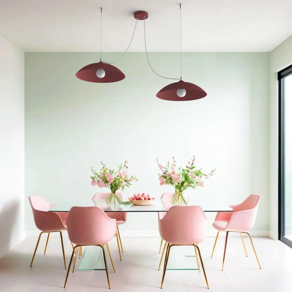 Dream - lampe à suspension en métal rouge e27 — vue 4