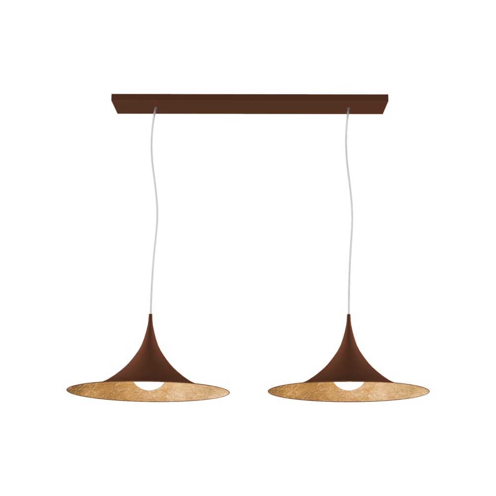 Louie - lampe à suspension en métal doré corten e27