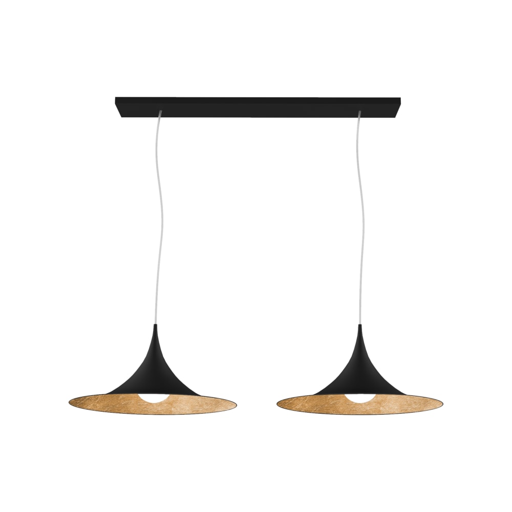 Louie - lampe à suspension en métal doré nero e27