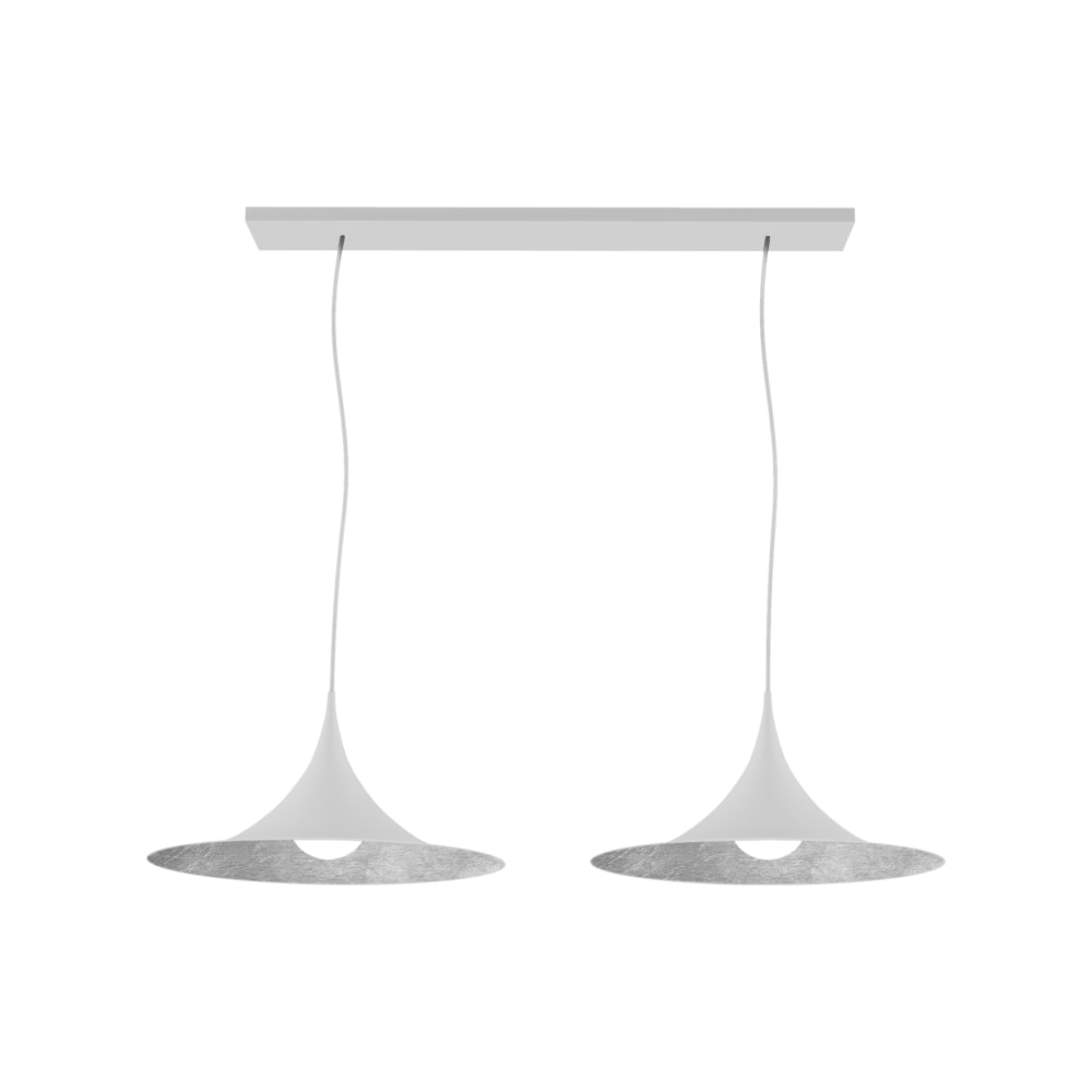 Louie - lampe à suspension en métal argenté bianco e27