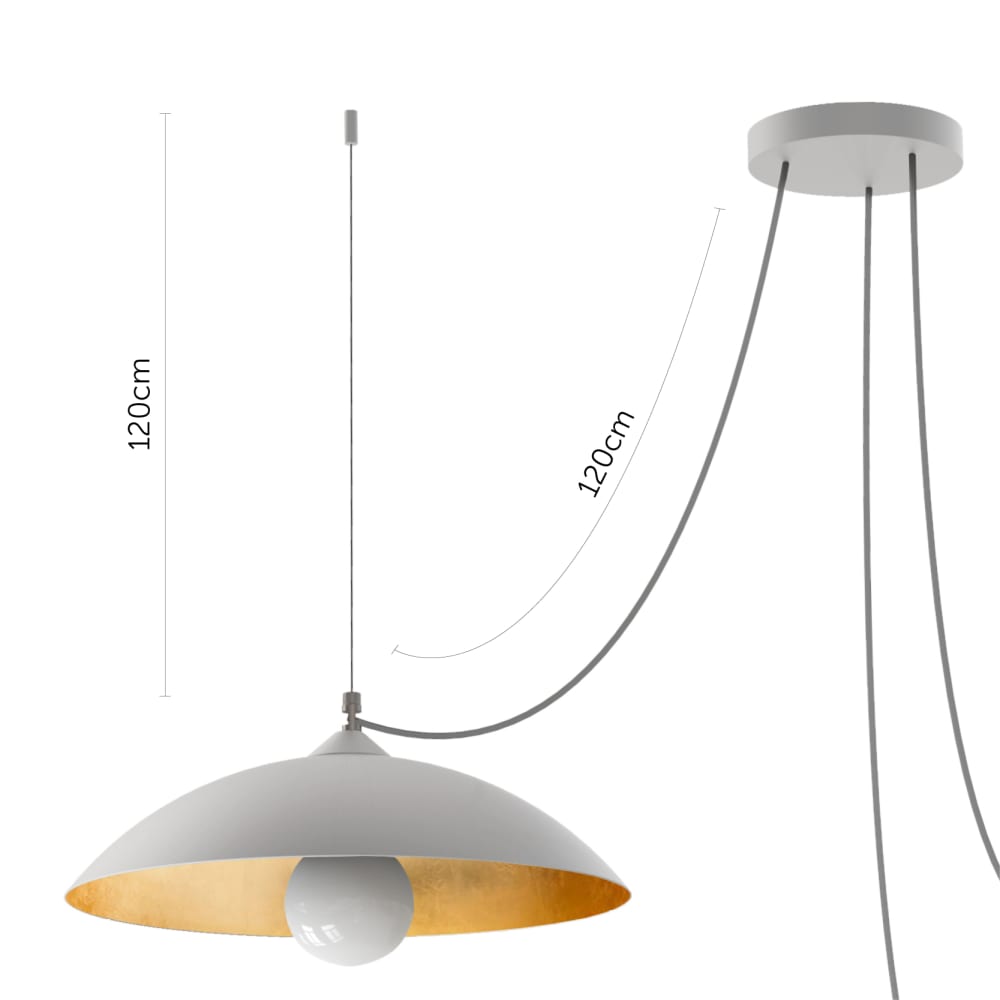 Dream - lampe à suspension en métal doré bianco e27 — vue 3