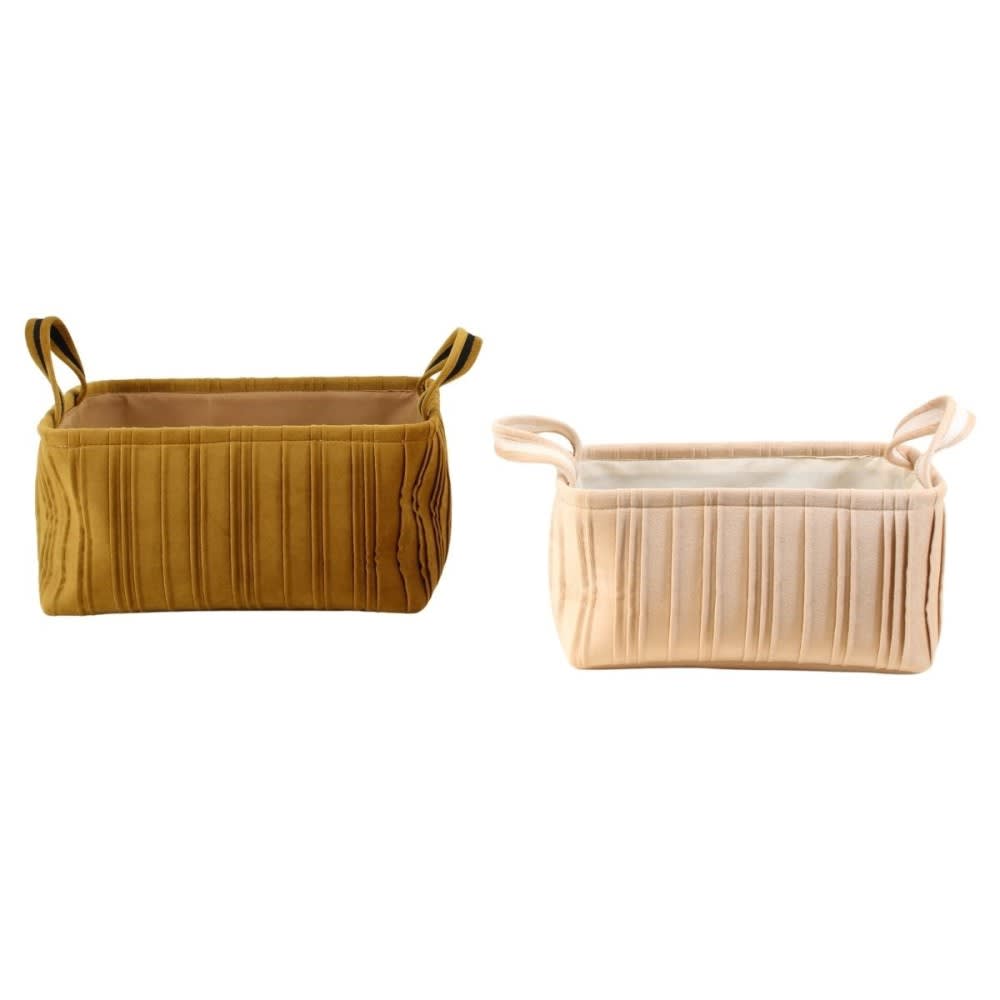 Set de 2 paniers en velours plissé