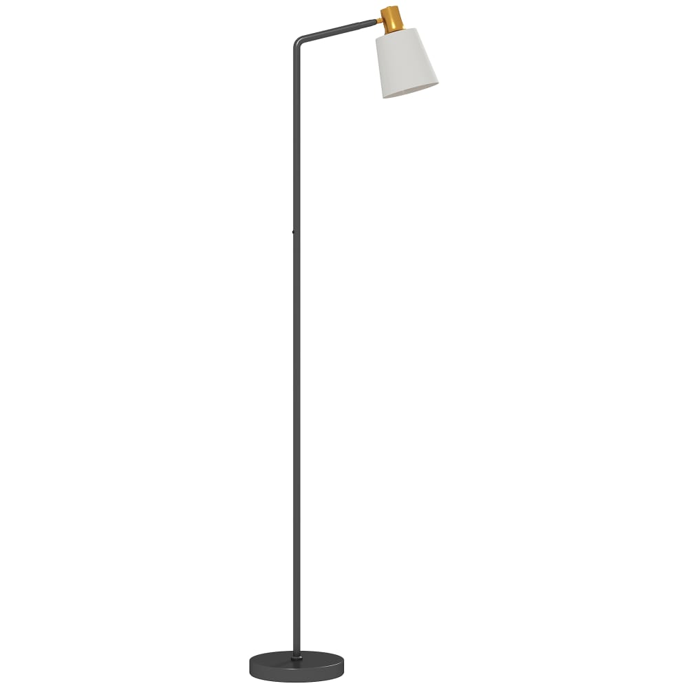 Lampadaire sur pied salon tête rotative à 350° acier et plastique noir
