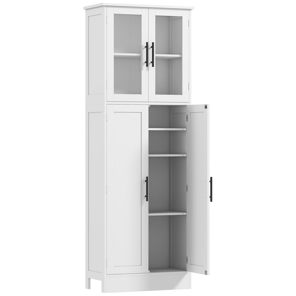 Meuble de salle de bain 6 niveaux 4 portes bois blanc