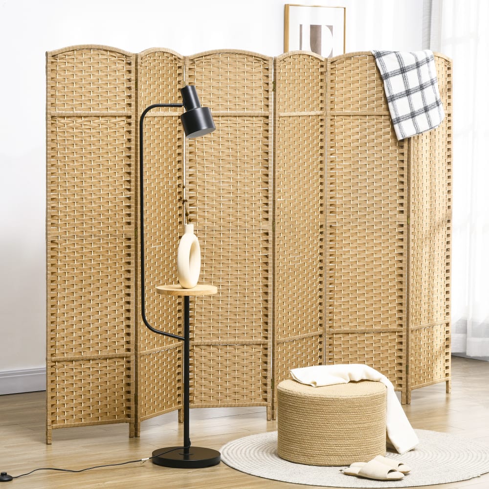 Paravent intérieur 6 panneaux pliable bois bois naturel — vue 3