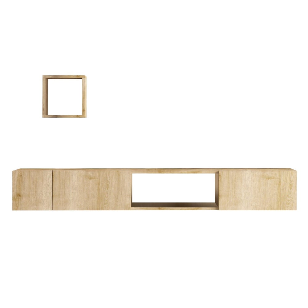 Meuble tv en bois beige 180 x 32 x 25 cm