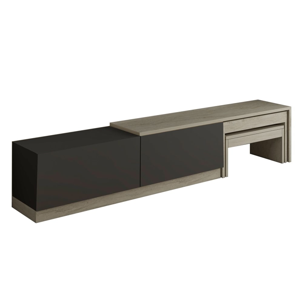 Meuble tv en bois gris anthracite 180 x 30 x 36 cm