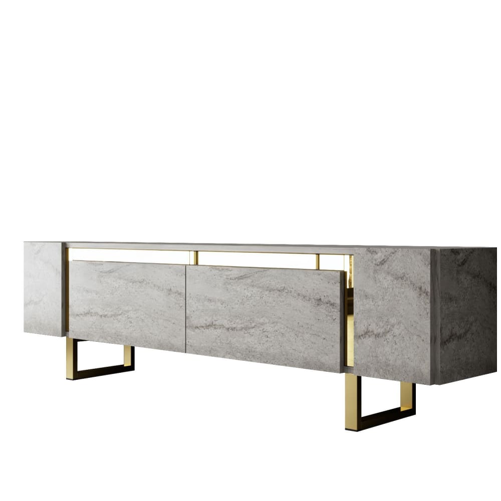 Meuble tv en bois gris 180 x 30 x 50 cm