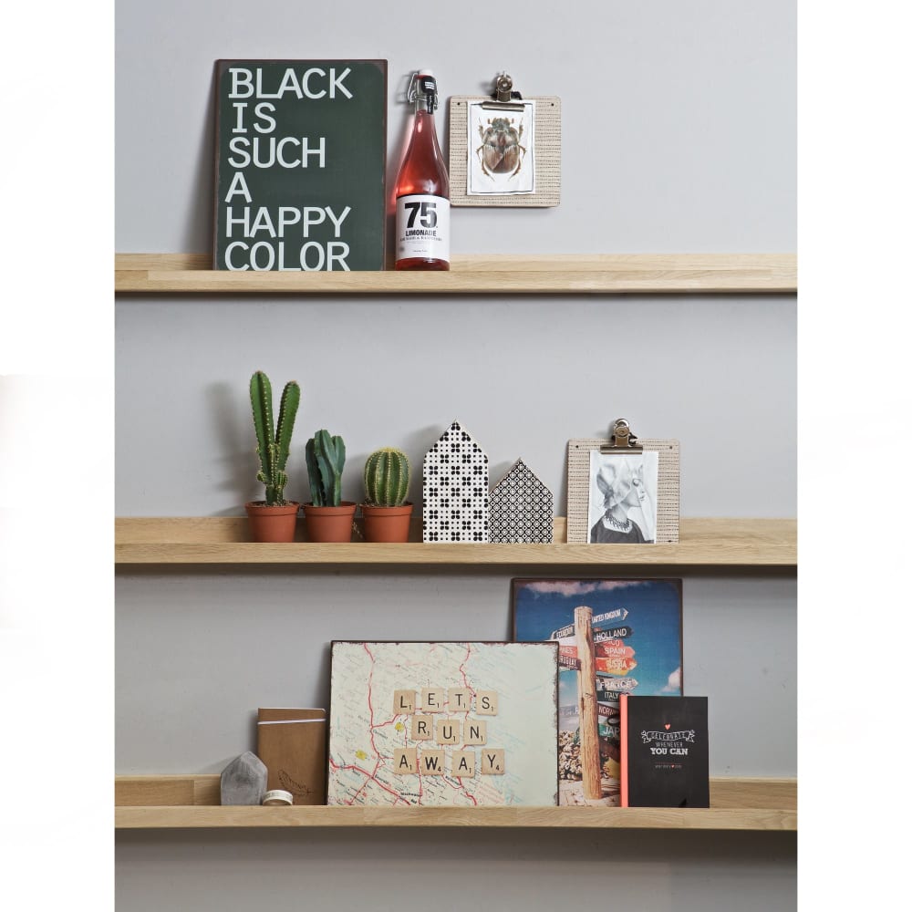 Lot de 2 etagère murale pour photos en chêne — vue 4