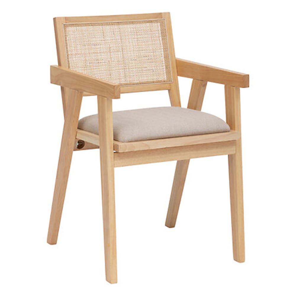 Fauteuil de salle à manger en bois avec dossier cannage naturel 50 x