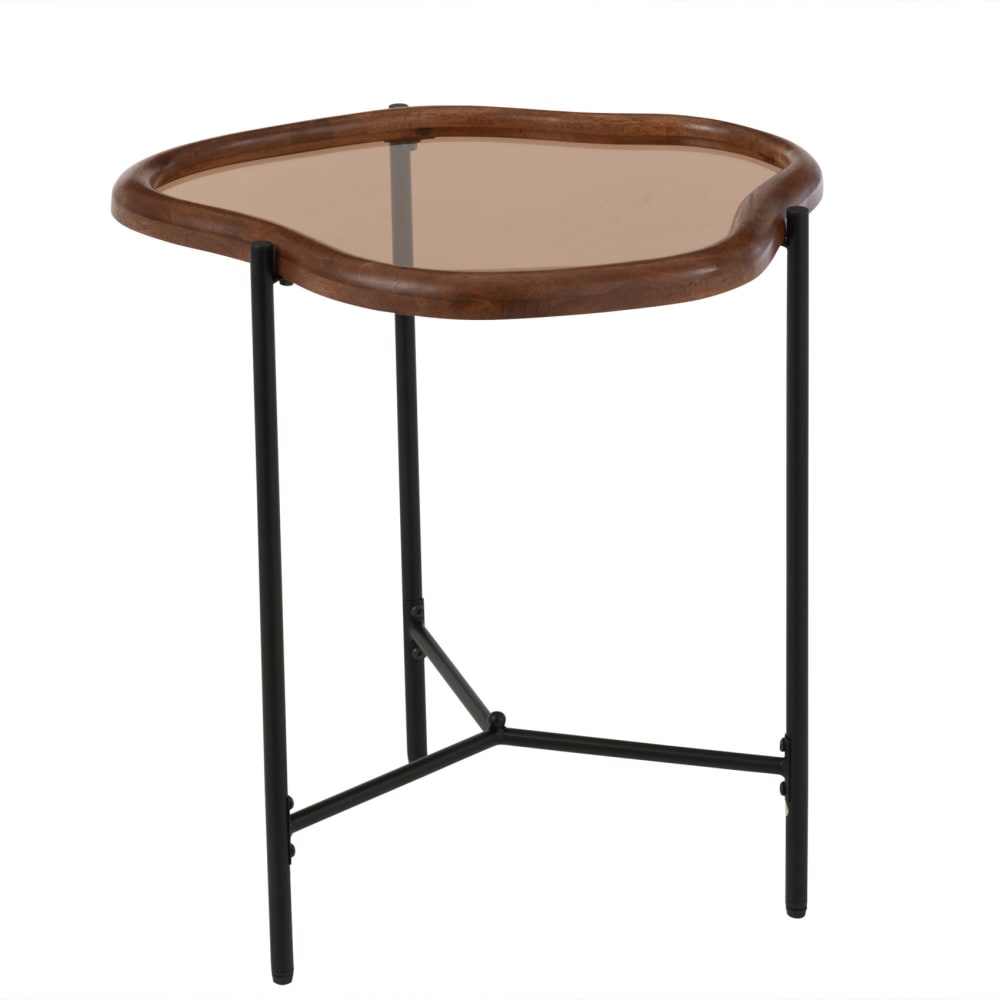 Table basse gigogne design organique verre marron chocolat 50 x 45 Table basse gigogne design organique verre marron chocolat 50 x 45