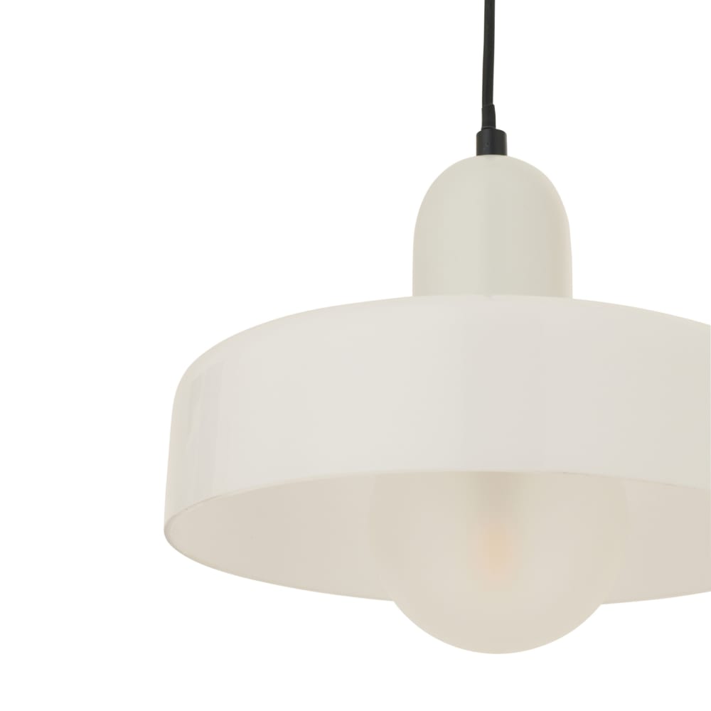 Suspension luminaire rétro en verre blanc 25 x 25 — vue 3