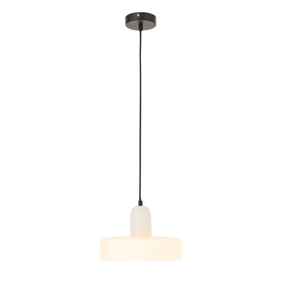 Suspension luminaire rétro en verre blanc 25 x 25 — vue 4