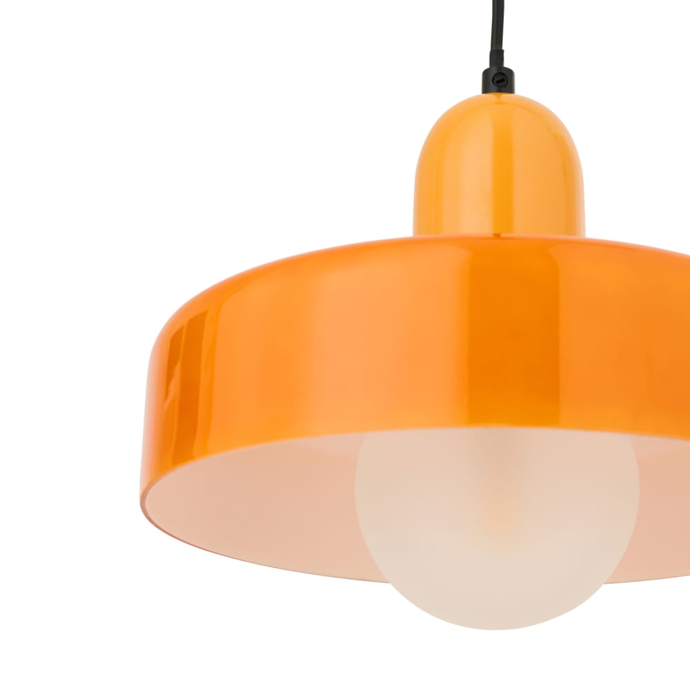 Suspension luminaire rétro en verre orange 25 x 25 — vue 3