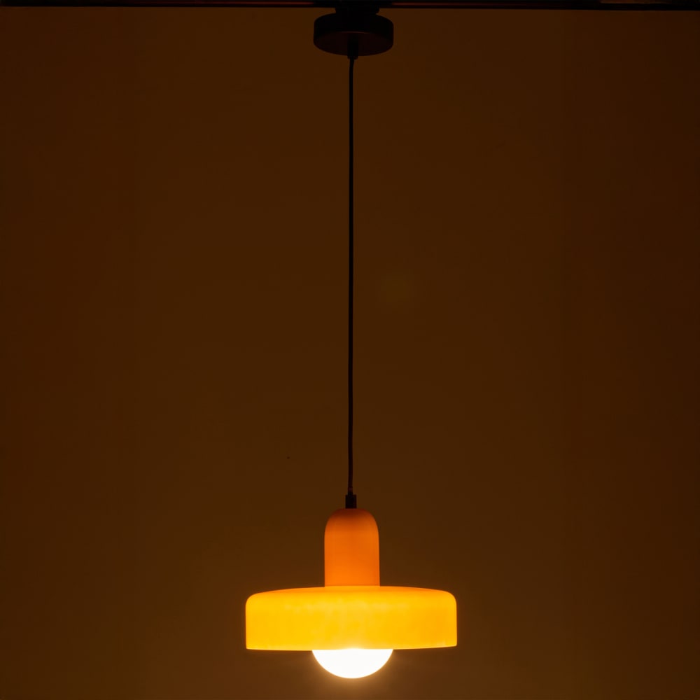 Suspension luminaire rétro en verre orange 25 x 25 — vue 4