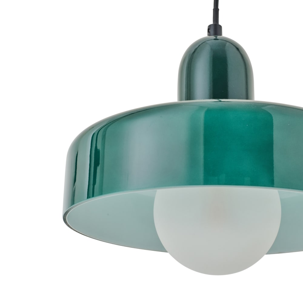 Suspension luminaire rétro en verre vert foncé 25 x 25 — vue 3