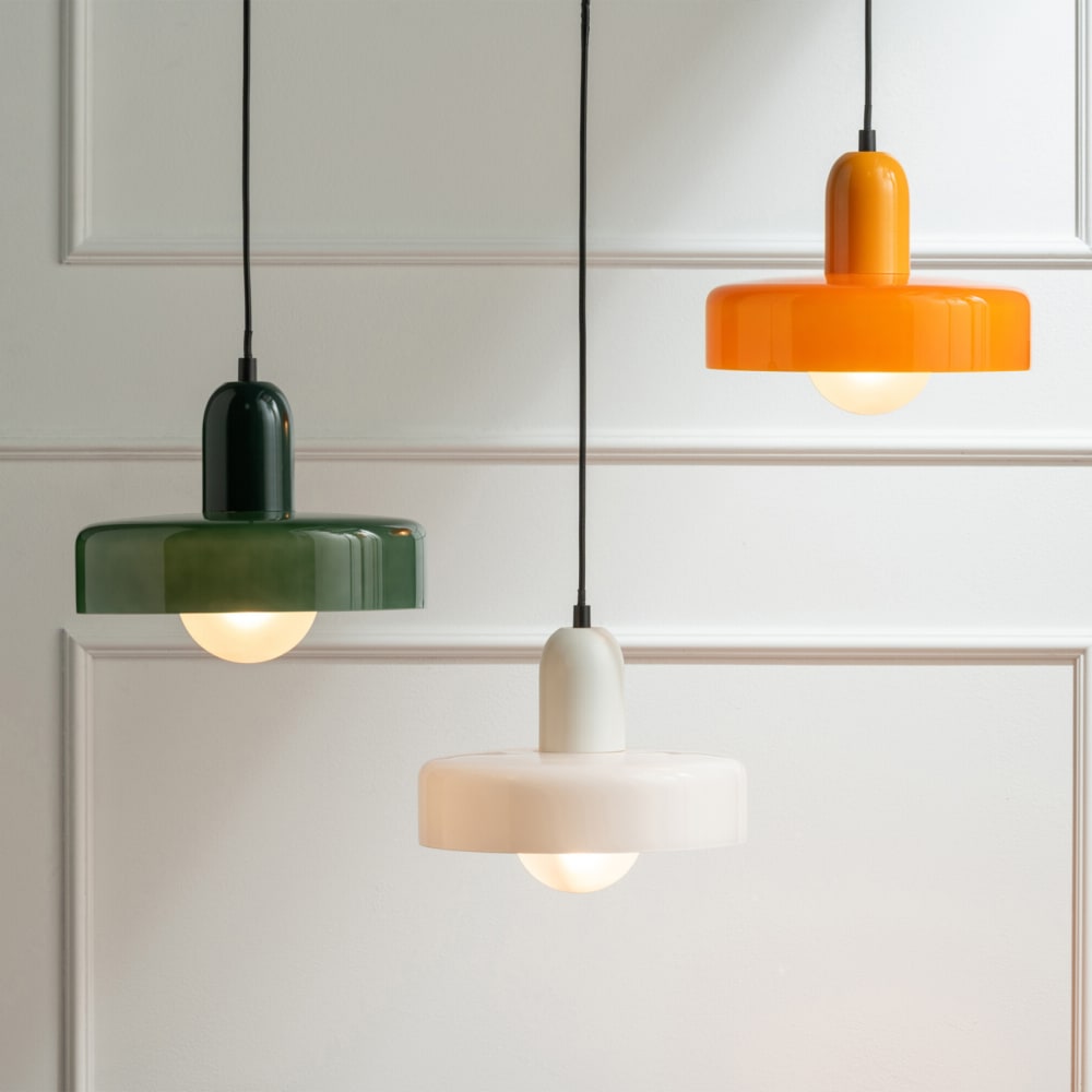 Suspension luminaire rétro en verre vert foncé 25 x 25 — vue 4