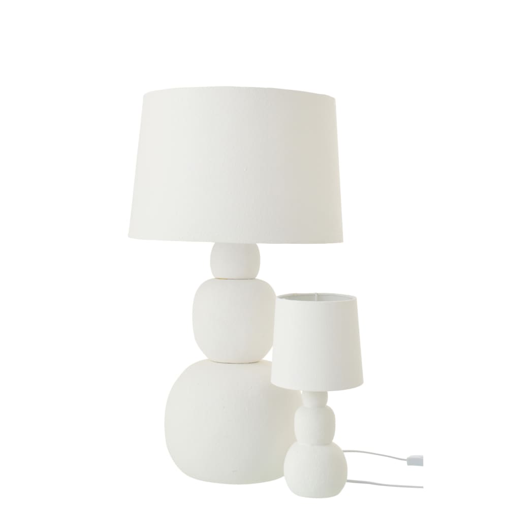 Lampe à poser en poterie arrondie minérale blanc 38 x 38 — vue 4