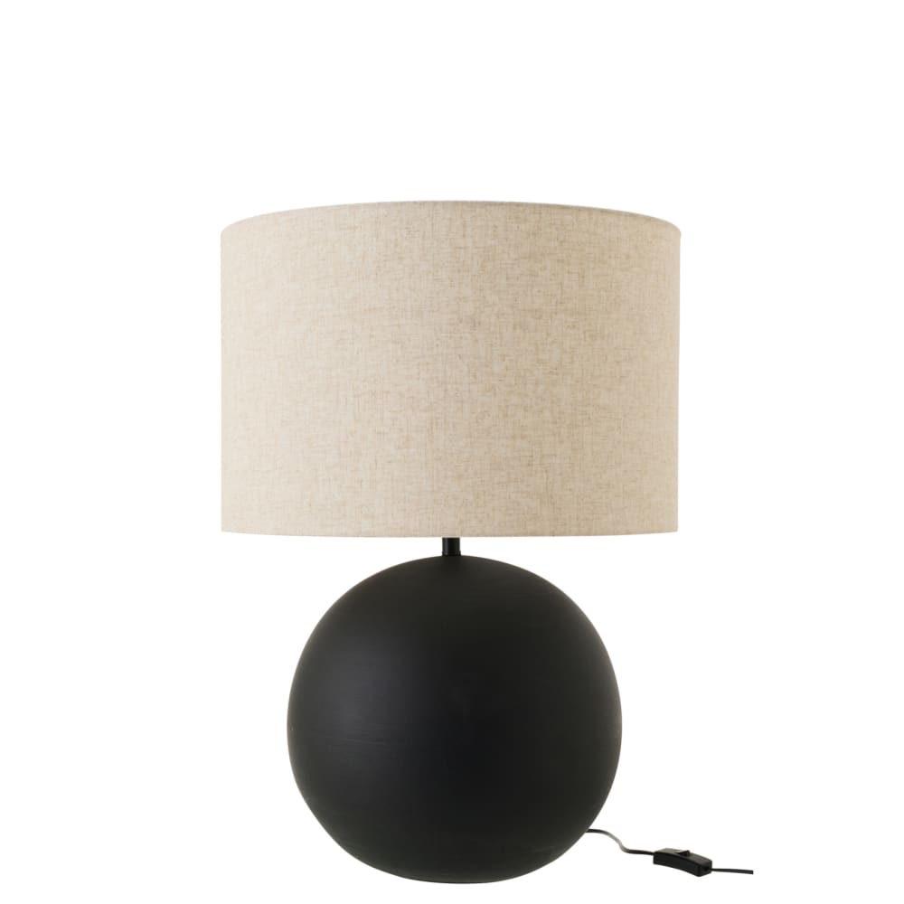 Lampe de table en céramique avec pied boule noir 43 x 43