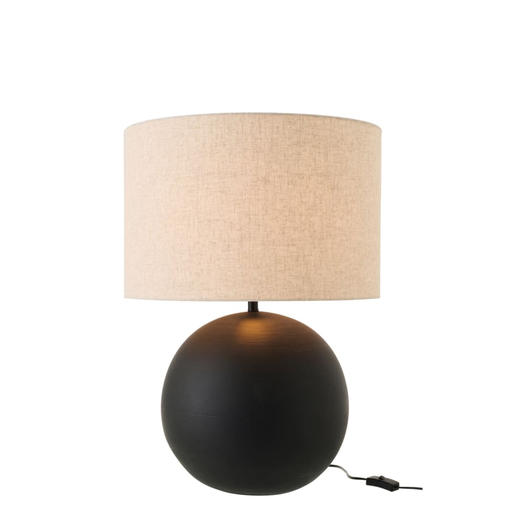 Lampe de table en céramique avec pied boule noir 43 x 43 — vue 3