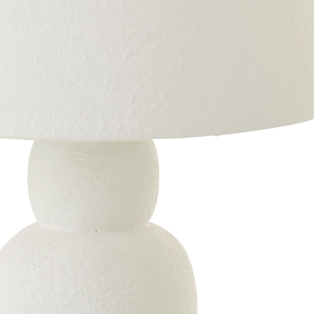 Lampe à poser en poterie arrondie minérale blanc 15 x 15 — vue 3