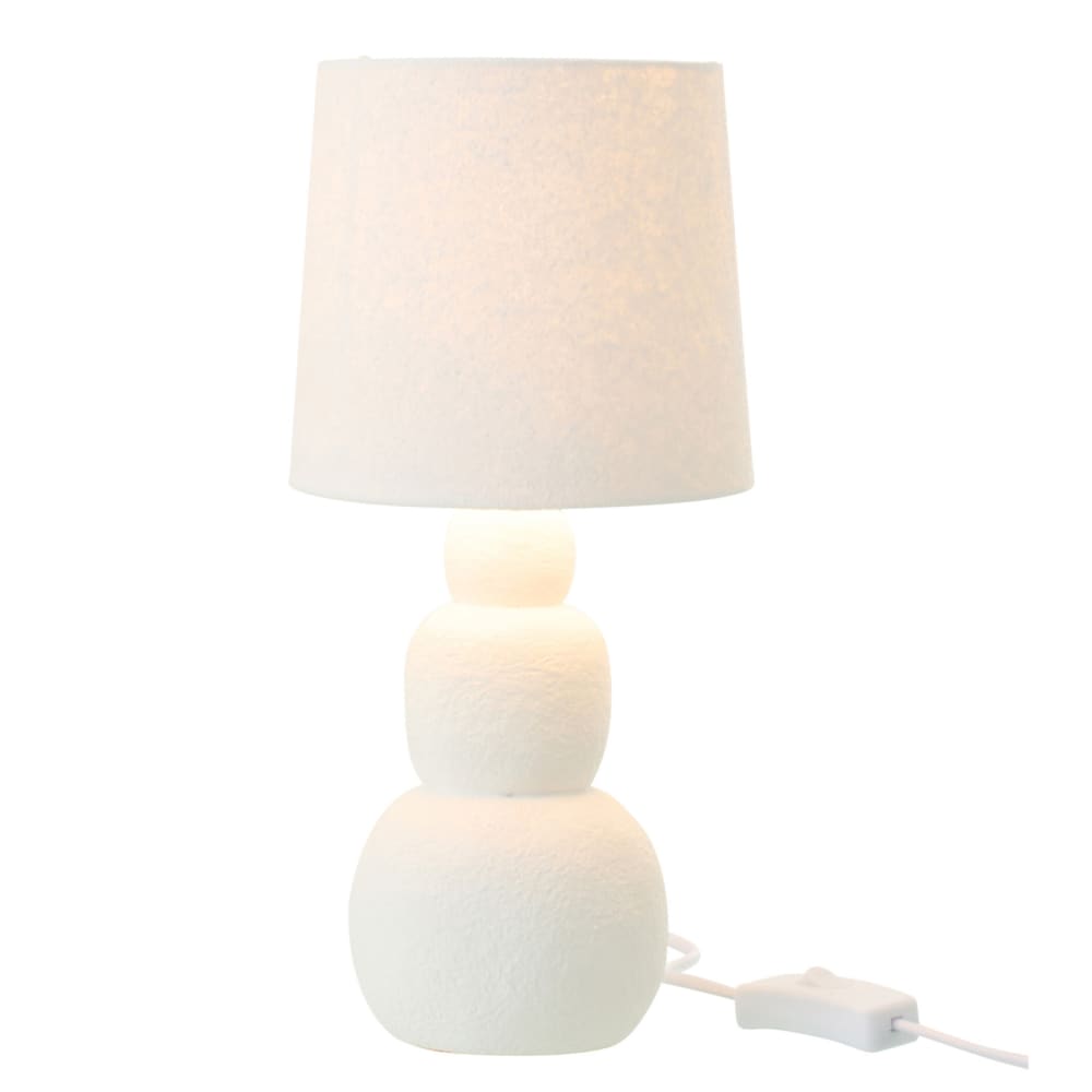 Lampe à poser en poterie arrondie minérale blanc 15 x 15 — vue 4