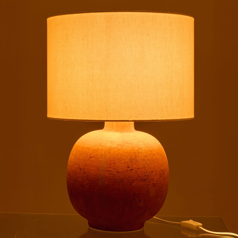 Lampe à poser ronde en poterie céramique terracotta 38 x 38 — vue 4