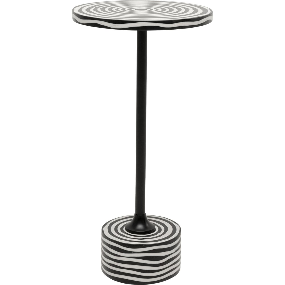 Table d'appoint cercles noirs et blancs