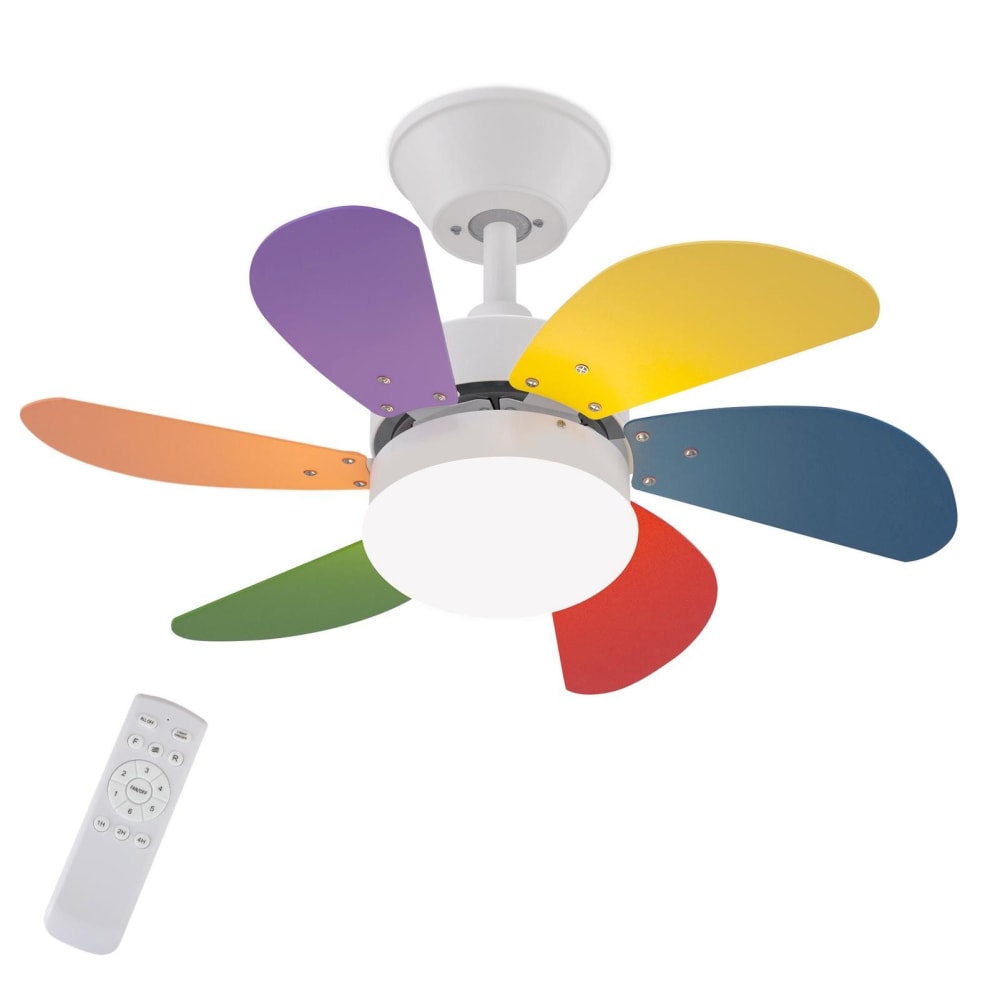 ZMH Deckenventilator Mit Licht Eisen Kunststoff 75x75x42 cm Bunt E27 style modern Mehrfarbig Stahl