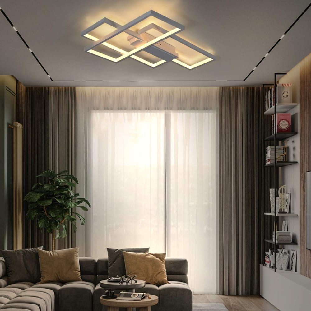 Plafonnier fer blanc 65x47x7.5cm led 65w — vue 4