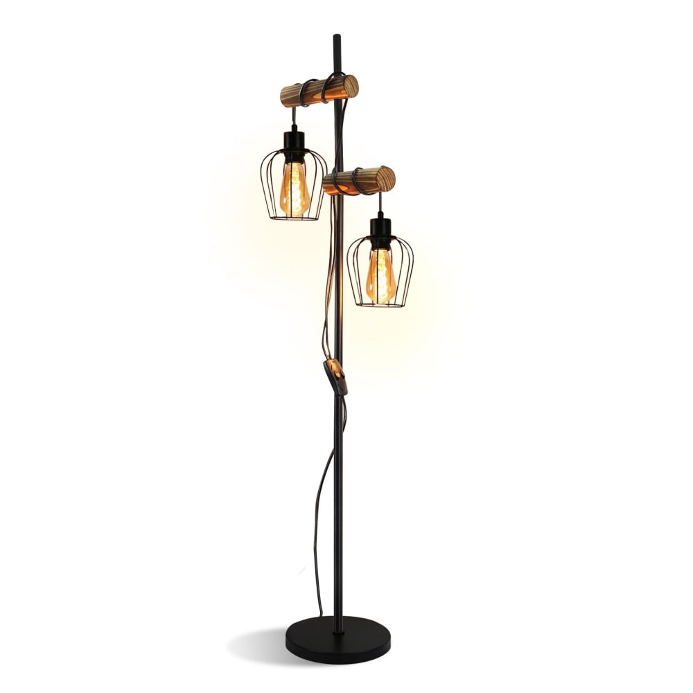 Lampadaire en fer noir 151x40x22cm e27