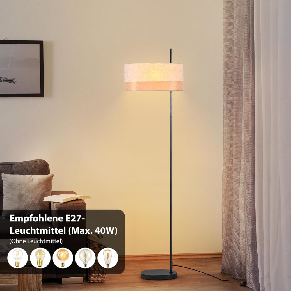 Lampadaire fer marron 40x25x154cm e27 — vue 4
