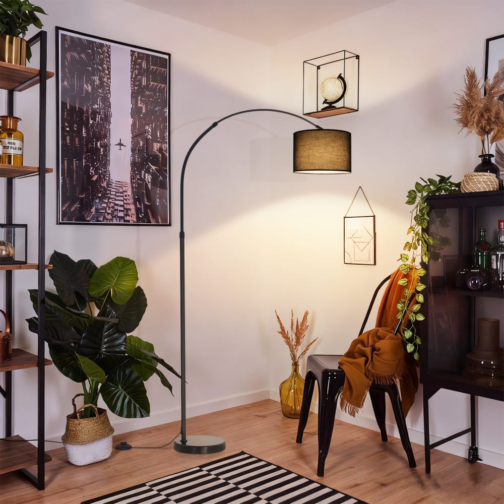 Lampadaire fer noir 26x30x181cm e27 — vue 4