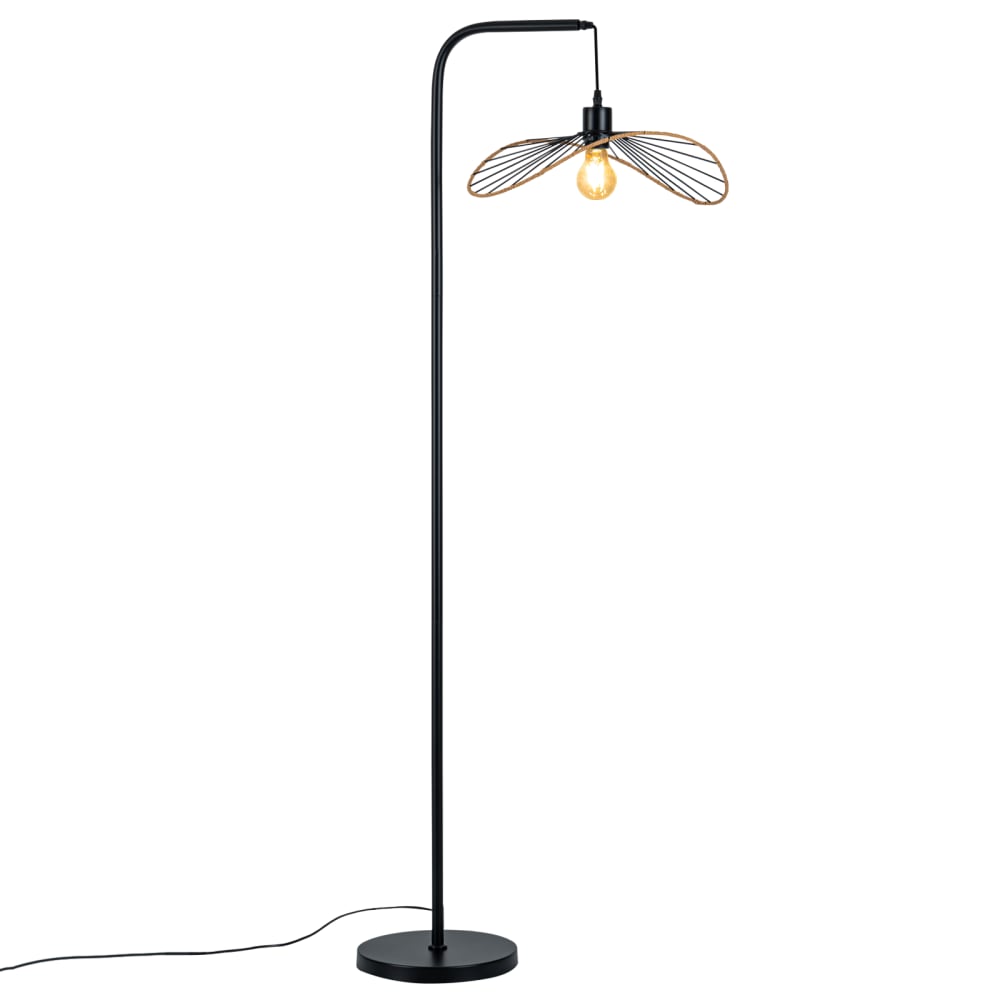 ZMH Stehlampe Eisen 25x39x144cm Schwarz E27 style modern Schwarz Metall