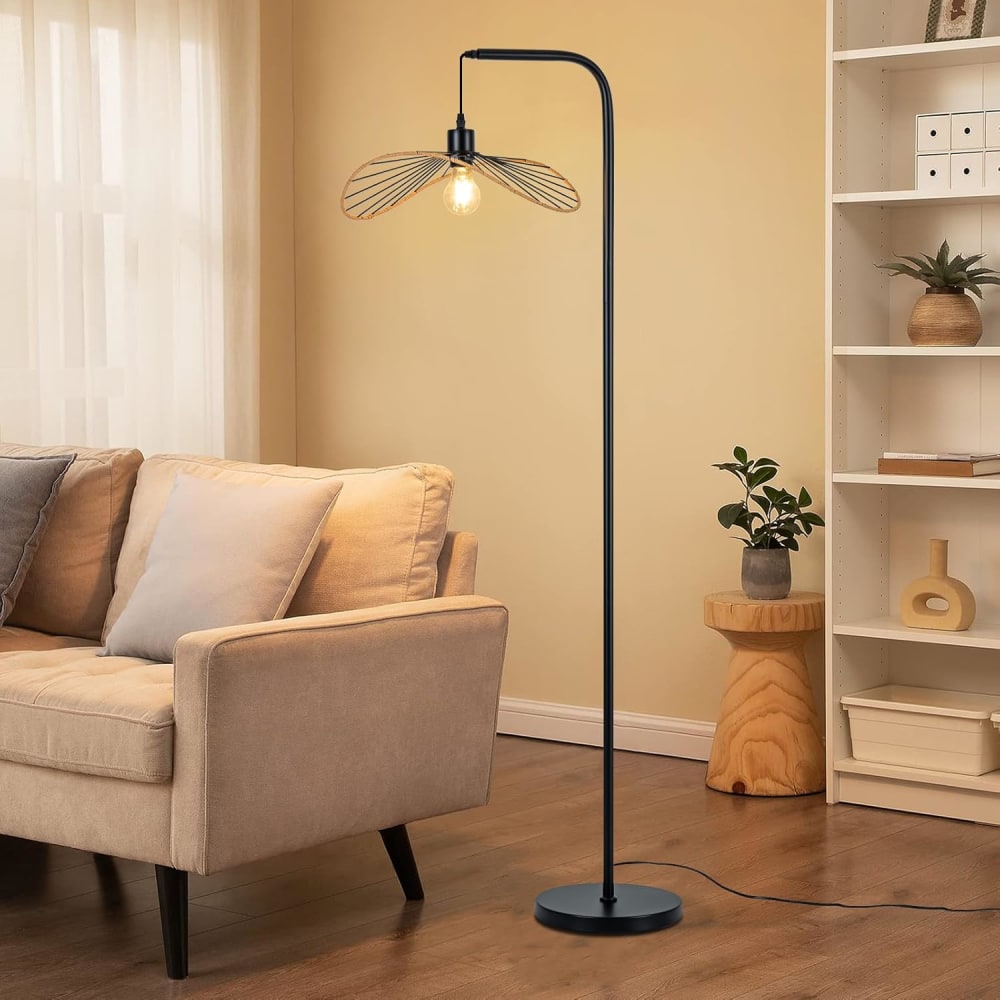 Stehlampe Eisen 25x39x144cm Schwarz E27 - Maisons Du Monde
