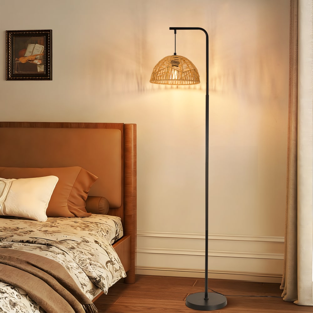 Lampadaire fer noir 15x25x164cm e27 — vue 3
