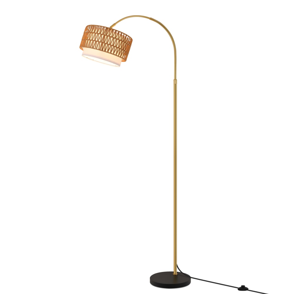 Lampadaire fer doré 71x32x180cm e27