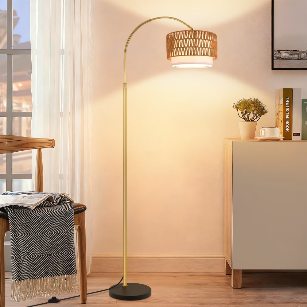 Lampadaire fer doré 71x32x180cm e27 — vue 3