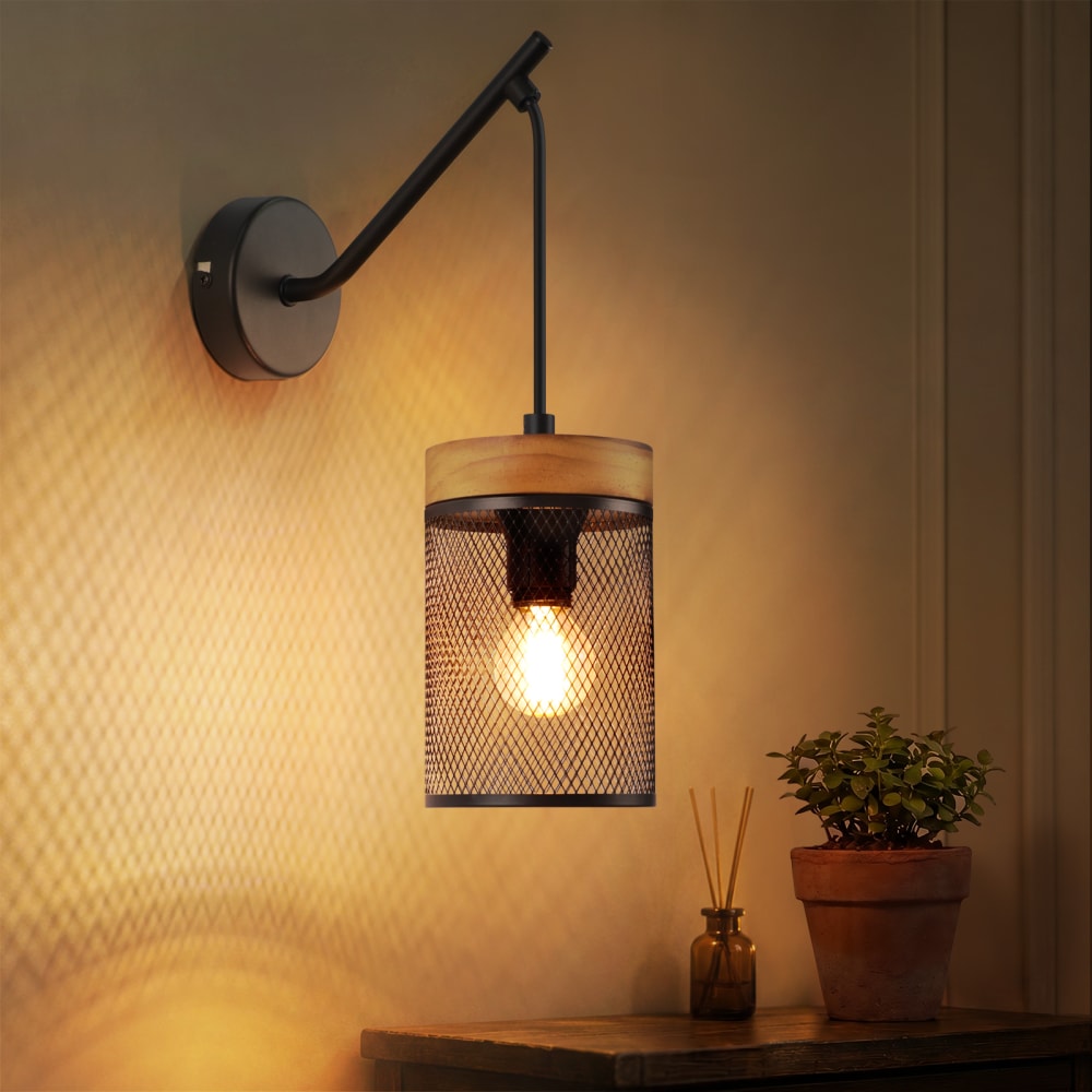 Wandleuchte holz 22x9x33cm holzfarbe E14 - Maisons Du Monde