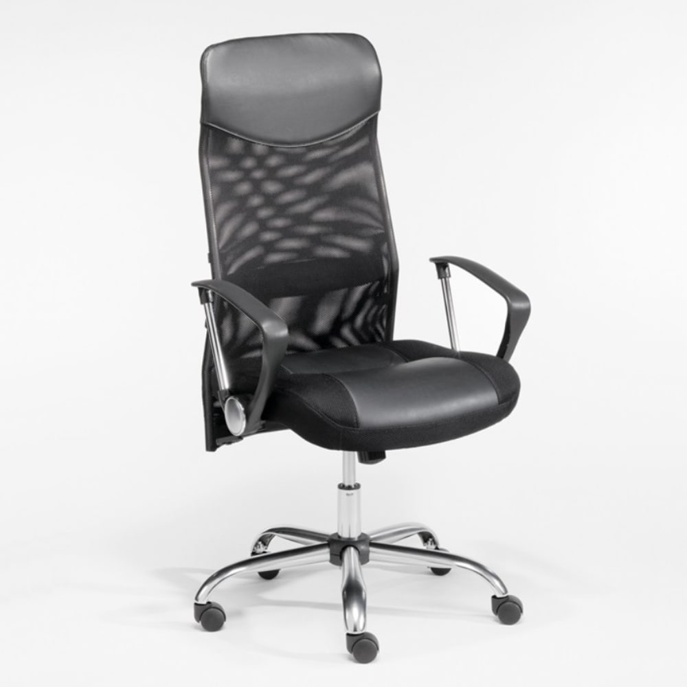 Fauteuil de bureau en cuir noir Fauteuil de bureau en cuir noir