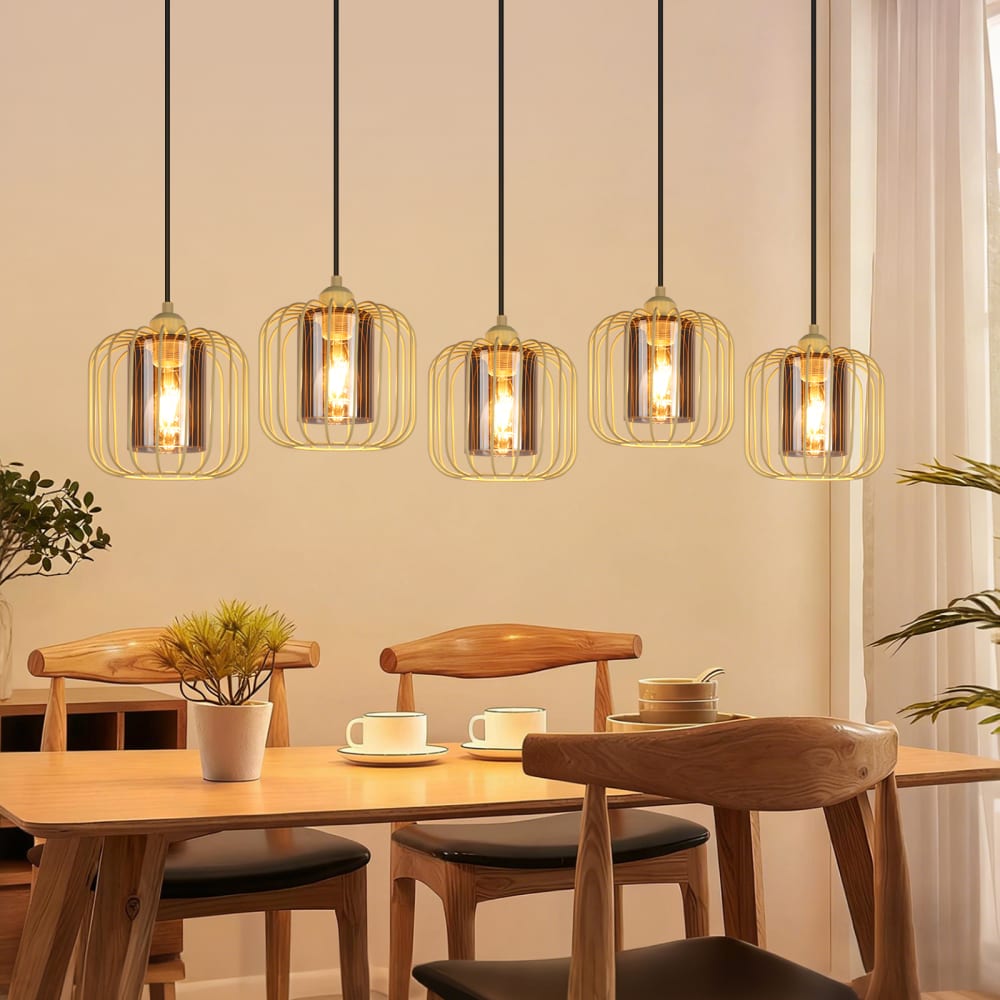 Suspension en fer, pvc et verre, jaune, h.155cm — vue 3