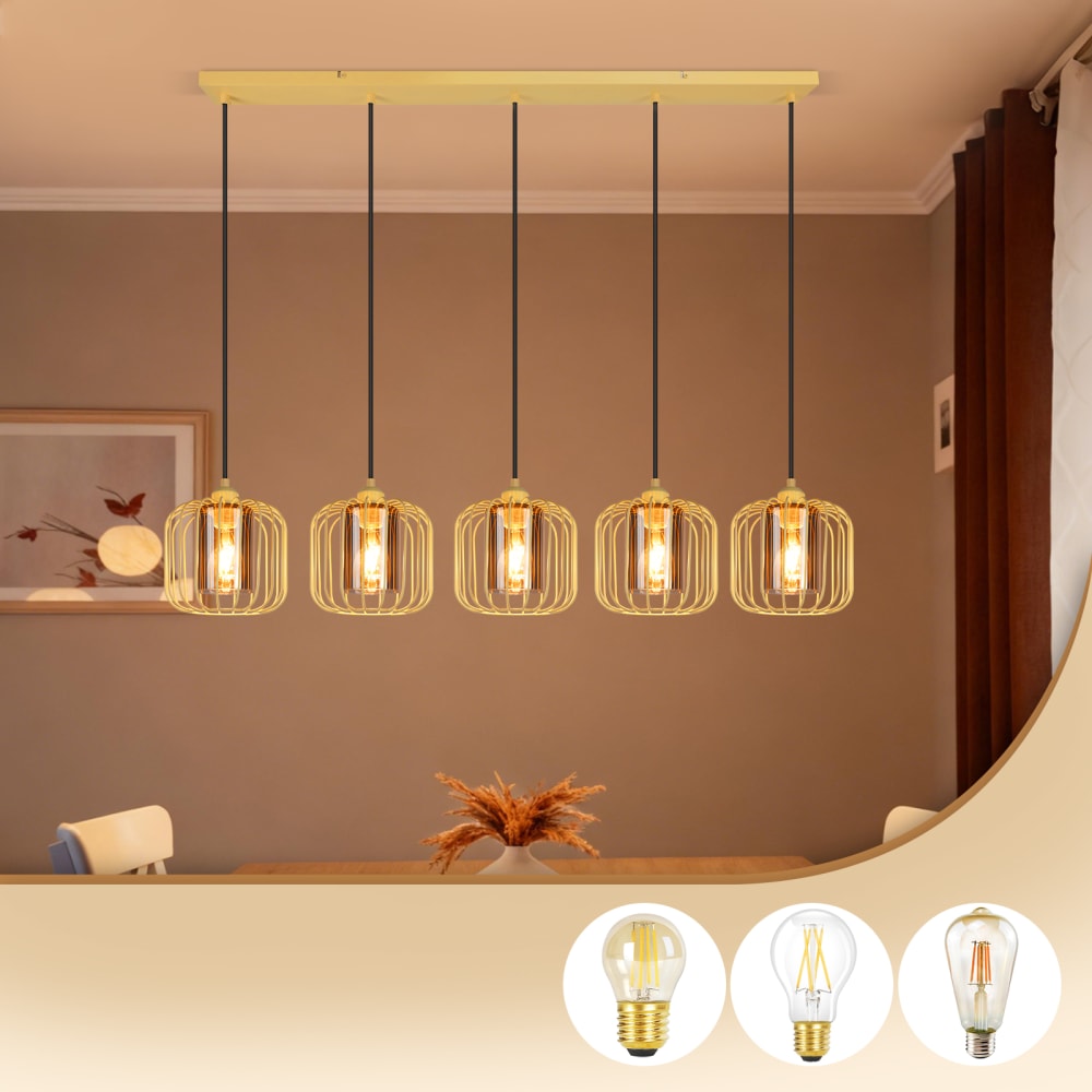Suspension en fer, pvc et verre, jaune, h.155cm — vue 4