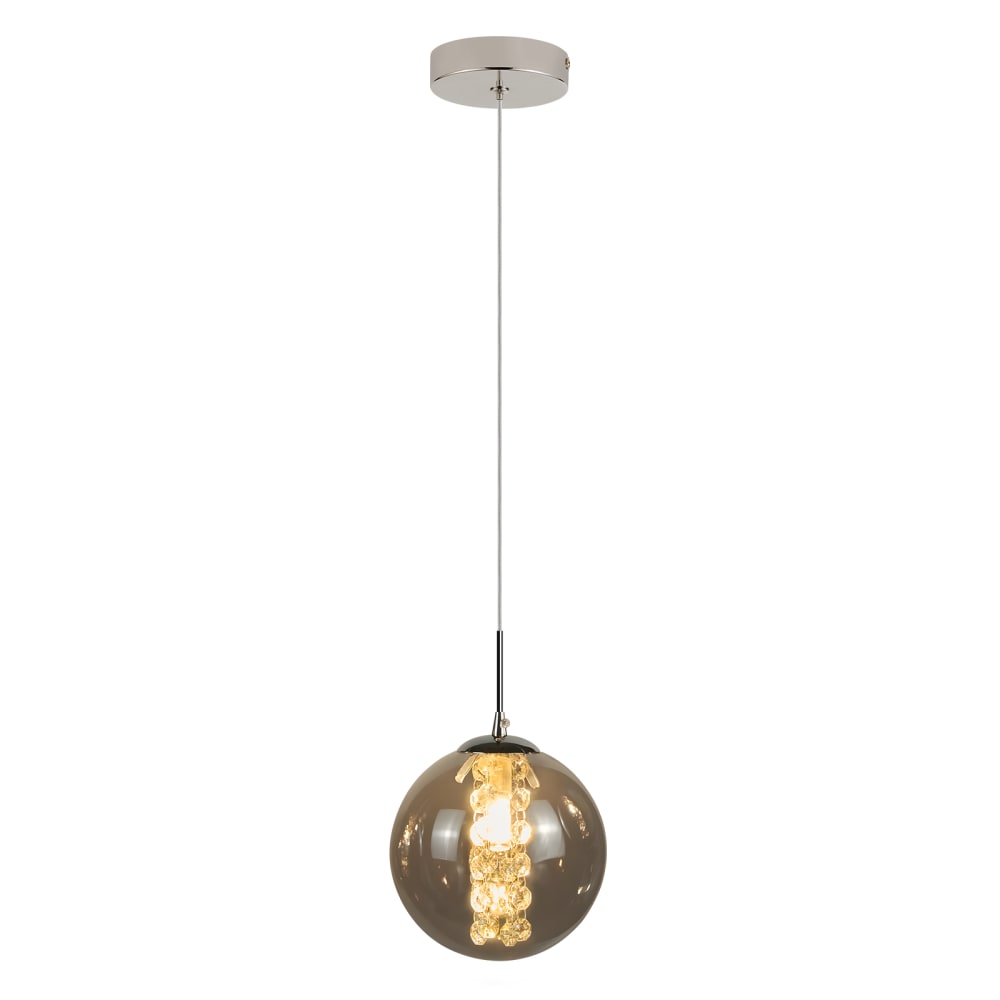 ZMH Pendelleuchte, Eisen+Glass, H.150CM, Chrom+Rauchgrau - Metall