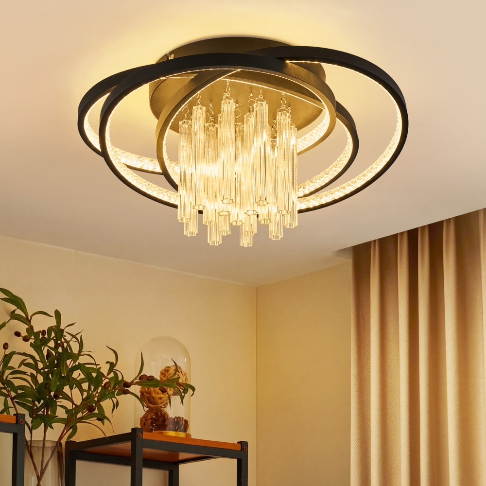 Plafonnier fer noir 50x48x23.5cm led 40w — vue 3