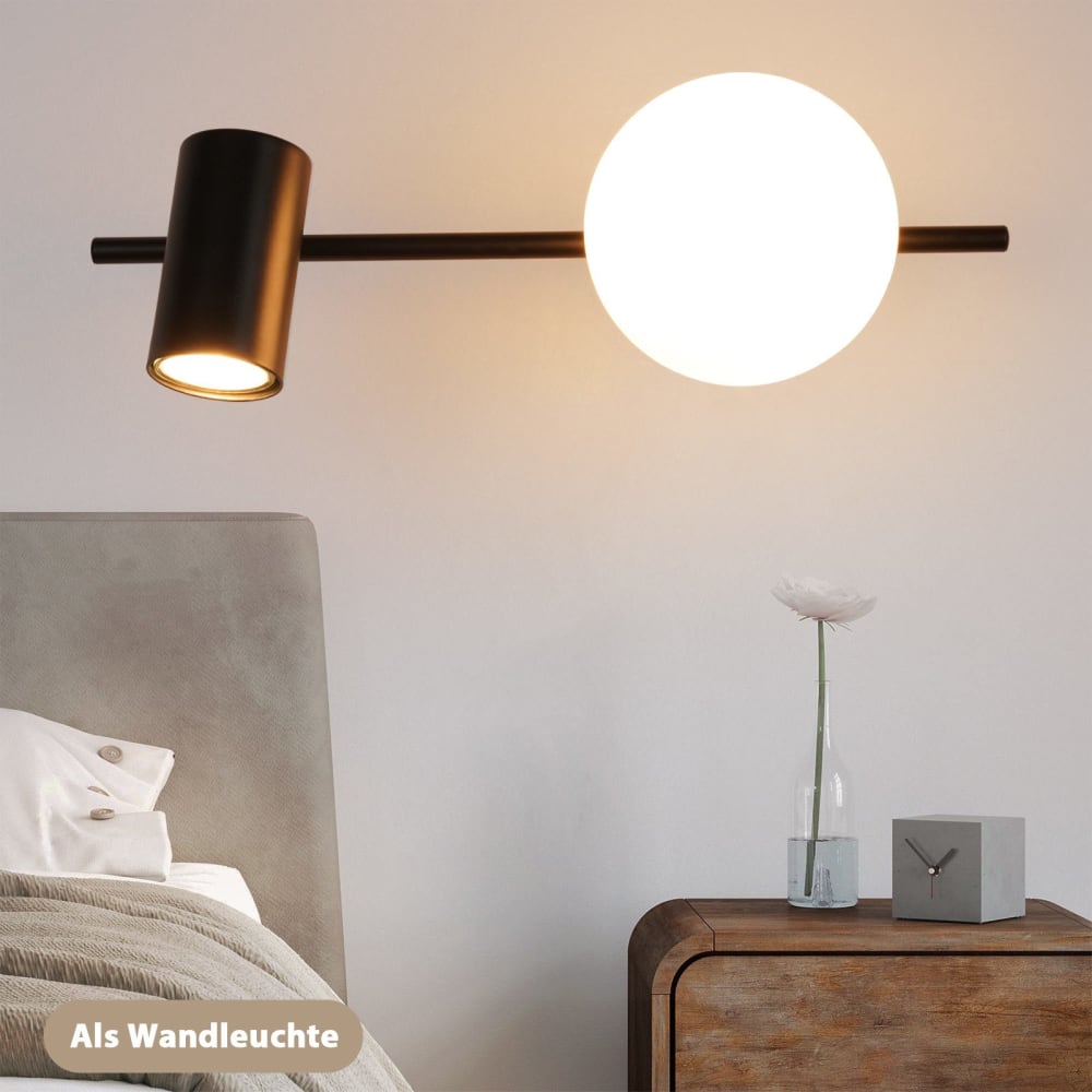 Spot de plafond fer noir 40x18x13.5cm e14 2 flammes — vue 4